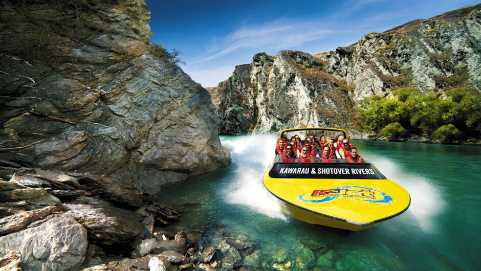 45 minutes of adrenalene on a jet boat ride with K Jet. be collected by Appellation Wine Tours afterward for an afternoon among the vines.