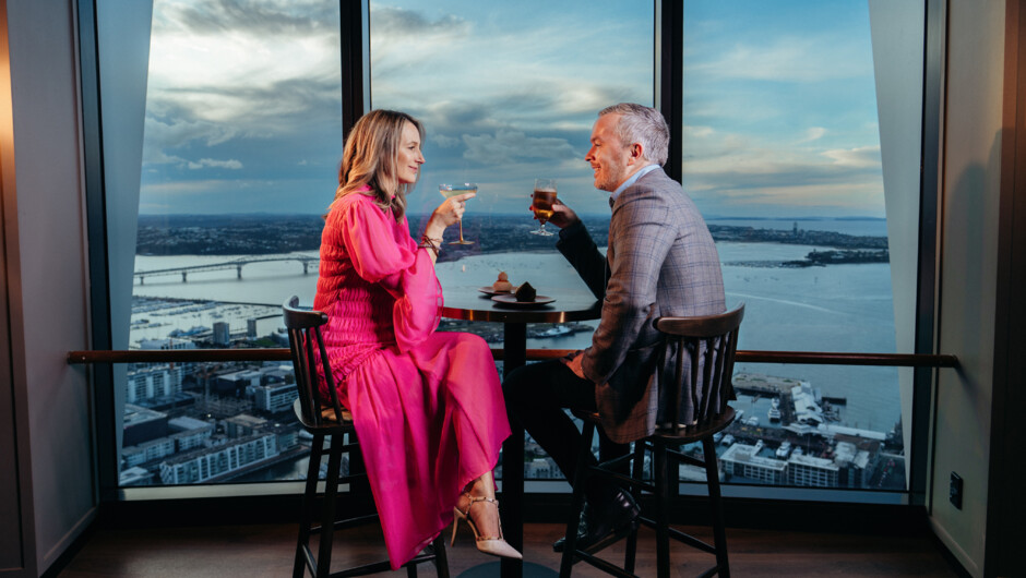 Enjoy a beverage and take in the views at SkyBar, located on level 50