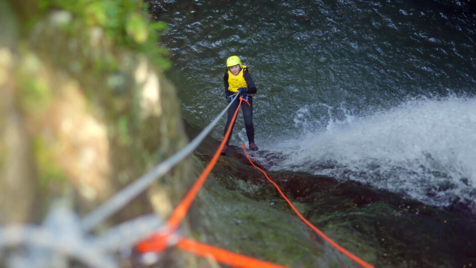 Abseiling in Tūī Canyon with Big Rock Adventures