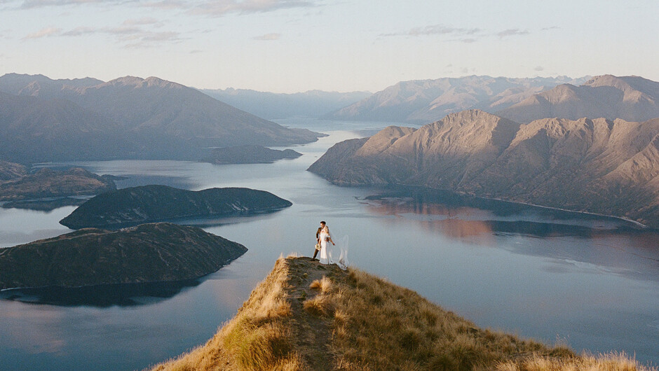 Elopement at Sunset on Coromandel Peak on 35mm film