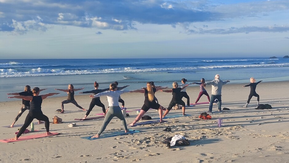 Listen to your body, focus on your breath and build strength at your own pace, surrounded by the beauty of the ocean and St Clair Beach.