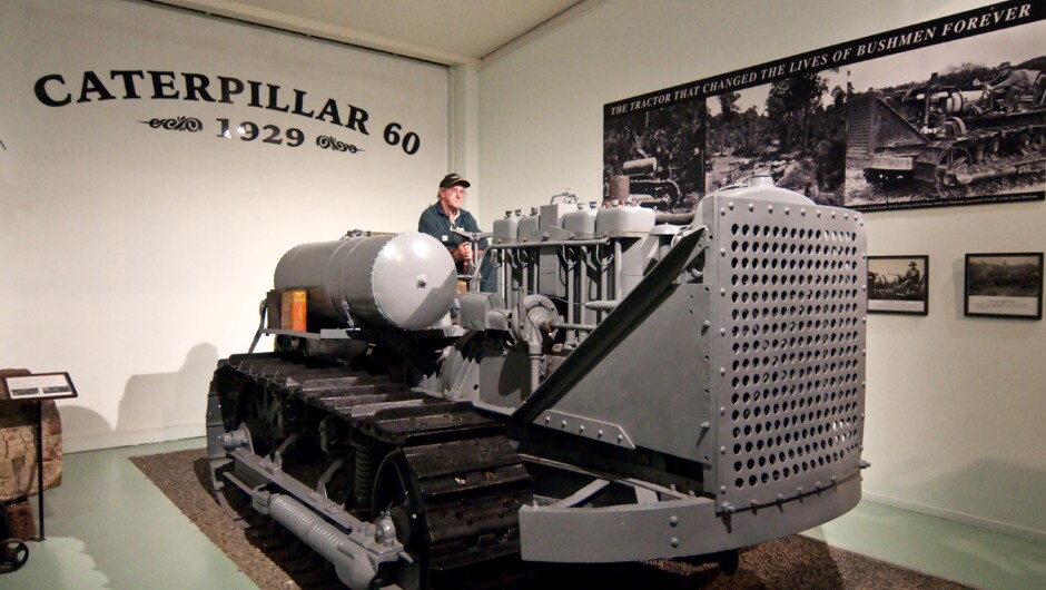 The stand out in the Museum's machinery collection is a Caterpillar 60 Bulldozer. Sitting proudly in the Operational Machinery Wing, the Cat 60 was considered to be very important for replacing the once mighty bullock teams in the kauri and native bushes 