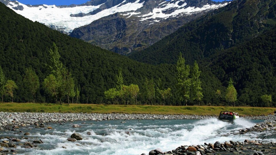 Jet Boat beneath Avalanche Glacier