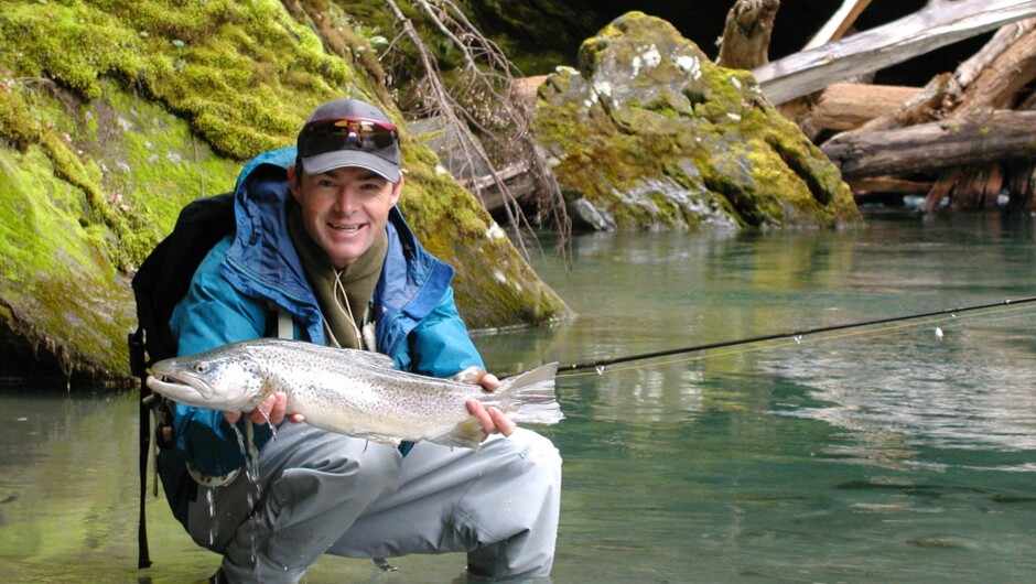 Another happy fisherman with a lovely New Zealand trout