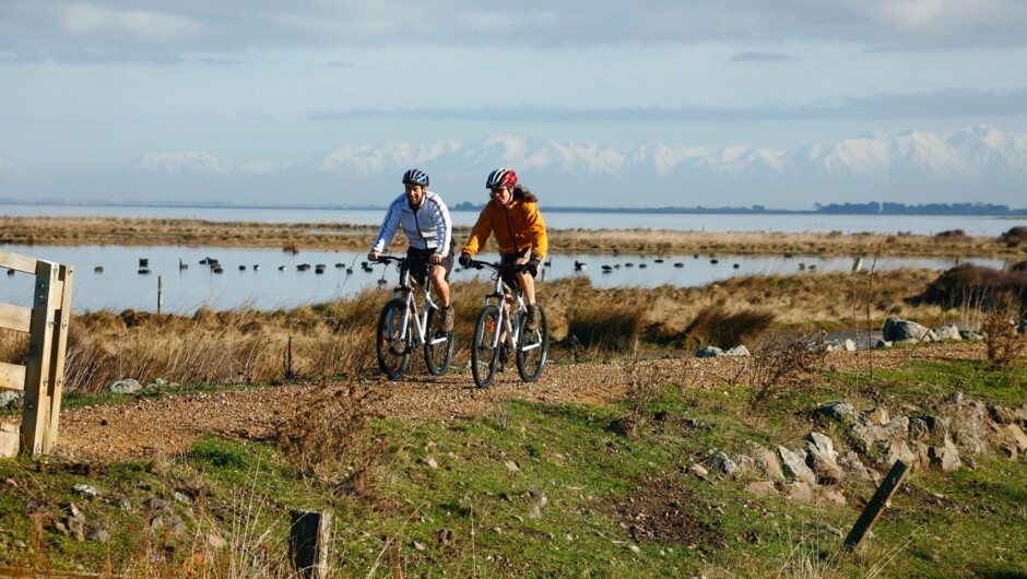 Riding the Little River Trail outside of Christchurch.