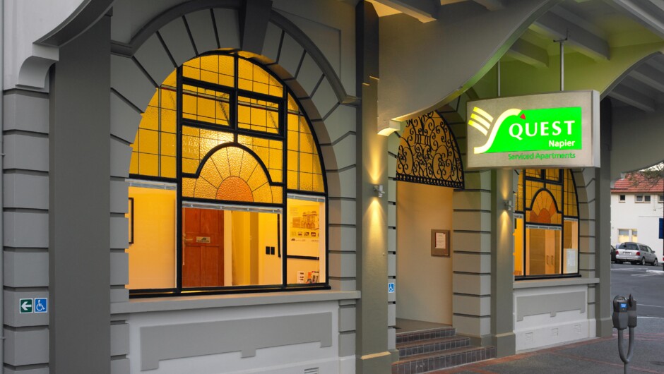 The Quest Napier Spanish Mission facade