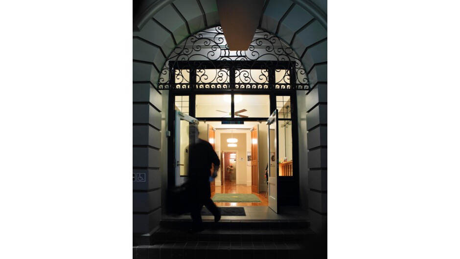 Quest Napier entranceway - evening