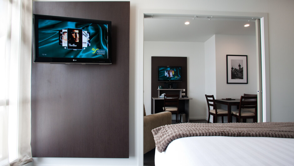 One Bedroom Apartment through to lounge