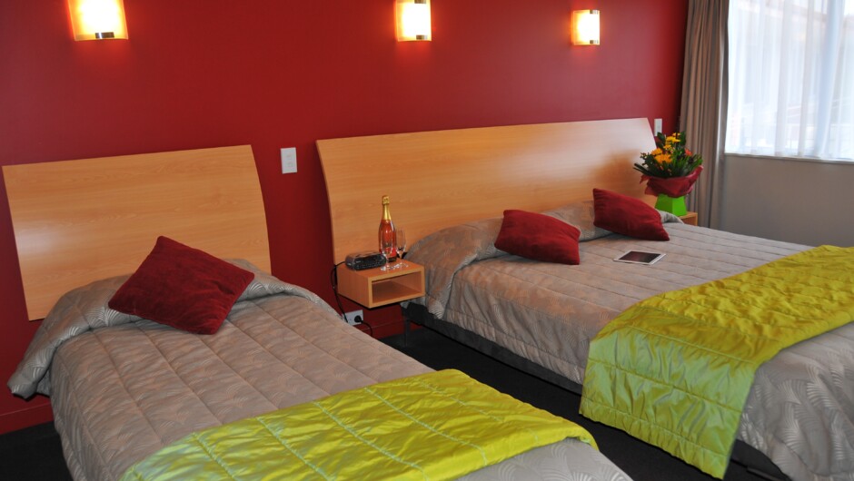 Twin units come with a king-size bed and a single bed and sleeps up to 3 guests.