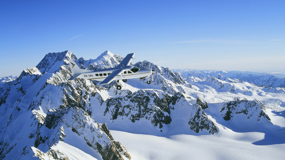 New Zealand’s highest mountains and largest glaciers – including Aoraki Mount Cook and the Tasman Glacier