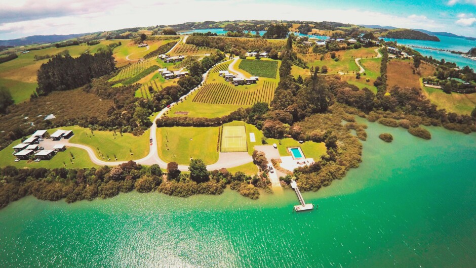 Riverside Matakana as seen from the air