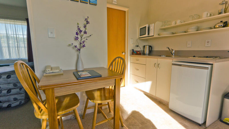 Well equipped kitchens including two ring cook tops, microwave as well as an electric frypan.