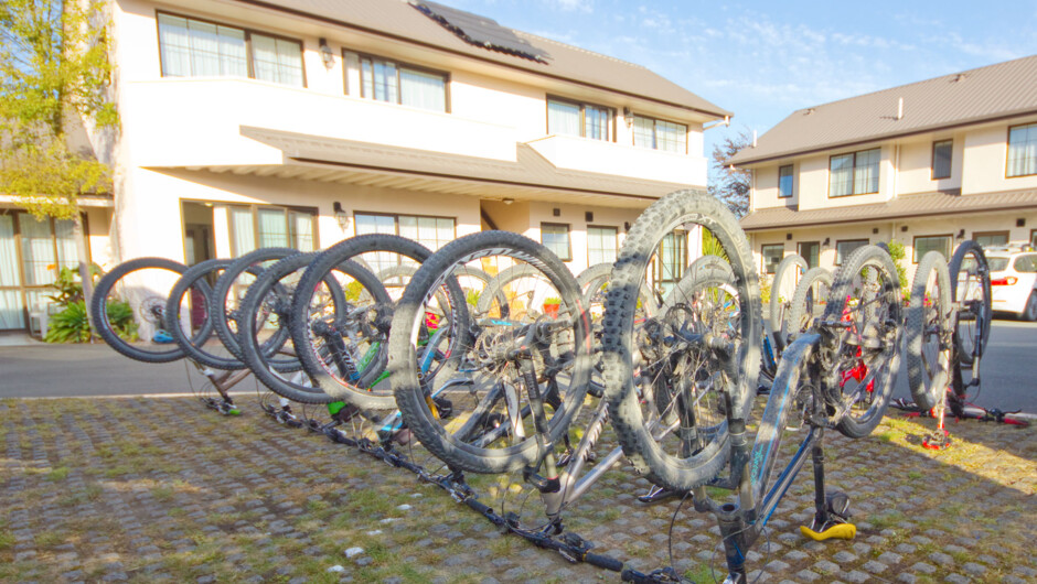 We have secure storage for bikes and space to prepare them before a ride.