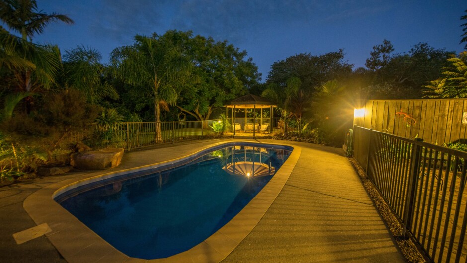 Our pool at night