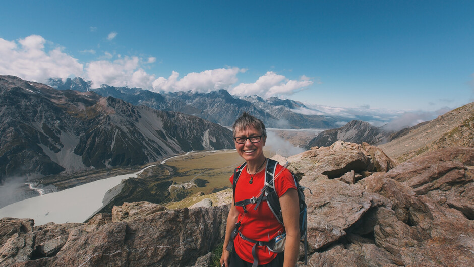 Overlooking  Aoraki Mt Cook.