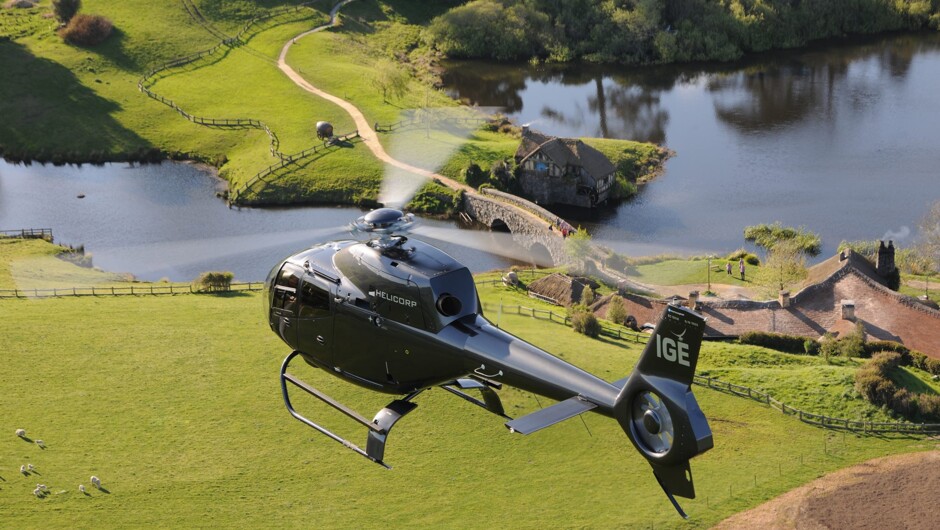 Flying over the Hobbiton Movie Set
