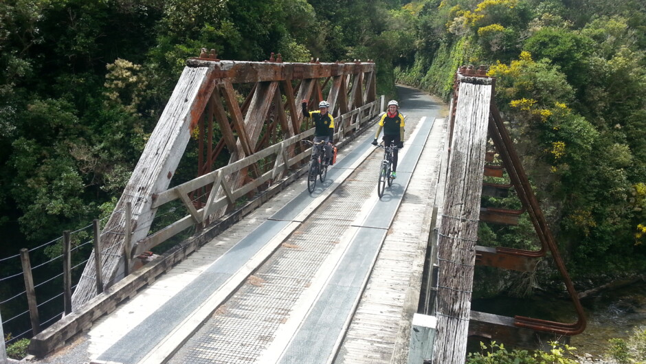 Riding the Truss Bridge - Rimutaka Cycle Trail.
