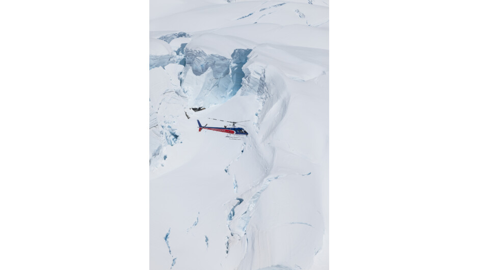 View the glaciers up close on a spectacular heli flight and landing
