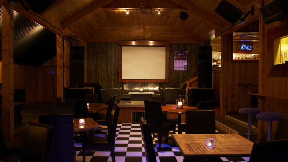 Big screen dining dance floor