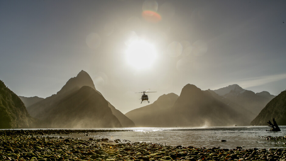 Travelling by helicopter is truly the best way to experience Milford Sound.