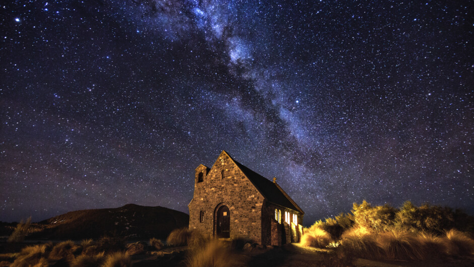 The Milky Way over the Church of the Good Shepherd - Lake Tekapo