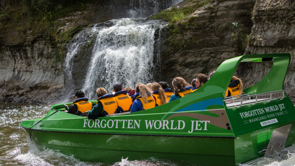 Enjoy the many natural wonders of the Whanganui River from the comfort and safety of the Forgotten World Adventures jet boat