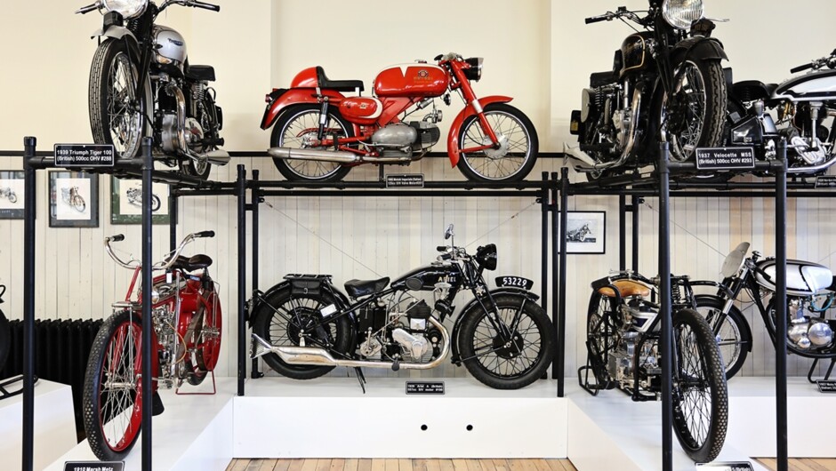 Discover a diverse collection of 300+ vintage motorcycles, dating as far back as 1902.