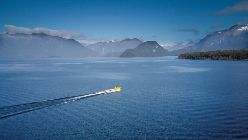 The stunning and serene Lake Manapouri - not another soul in sight.