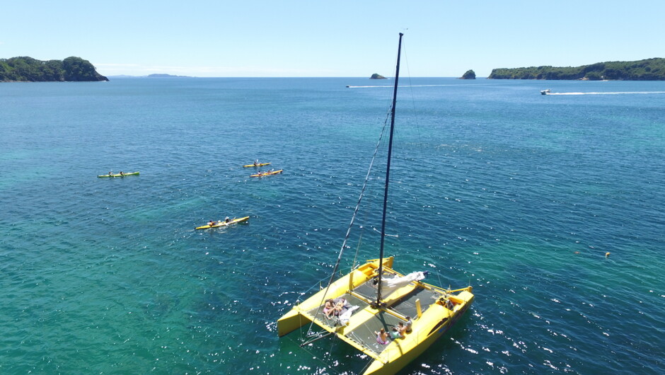 Our spacious boat offers plenty of room and a toilet onboard.