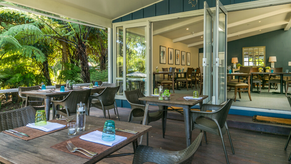 Inside and outside dining areas.