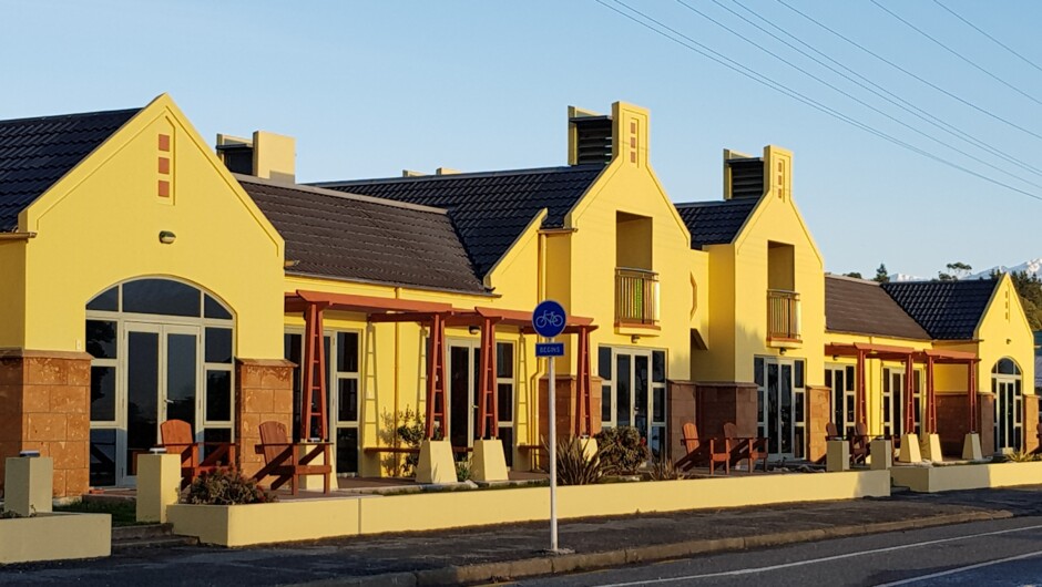 The Anchor Inn at Sunrise , glowing in the morning sun.