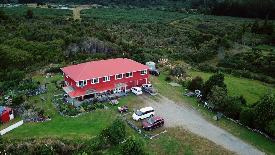 Farm house up on the ridge.