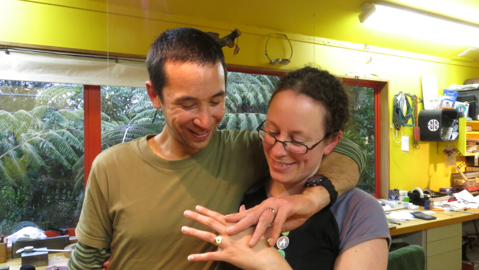 Thrilled with their wedding rings