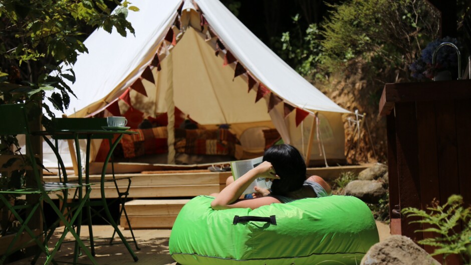 Our beautiful Bell tents.