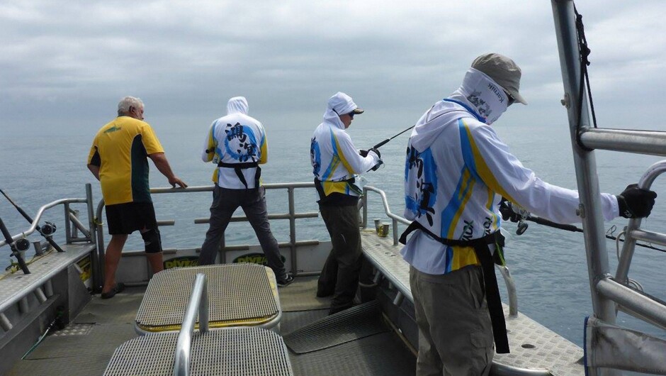 Fishing out at White Island - loads of concentration going on :)