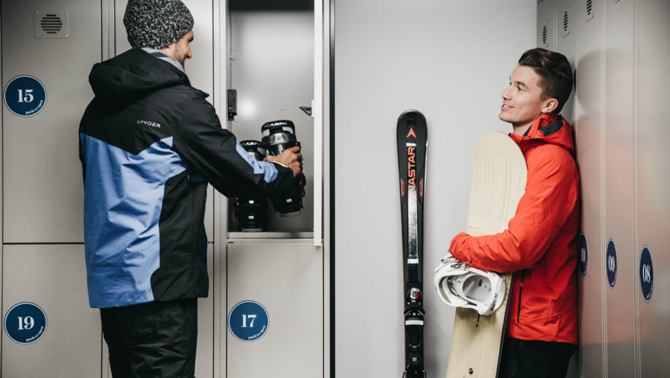 Lockers, large &amp; small, accessible from our app.