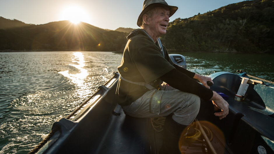 Tony Litherland and his wife Carol live aboard a homebuilt houseboat moored off the site of the whaling station.