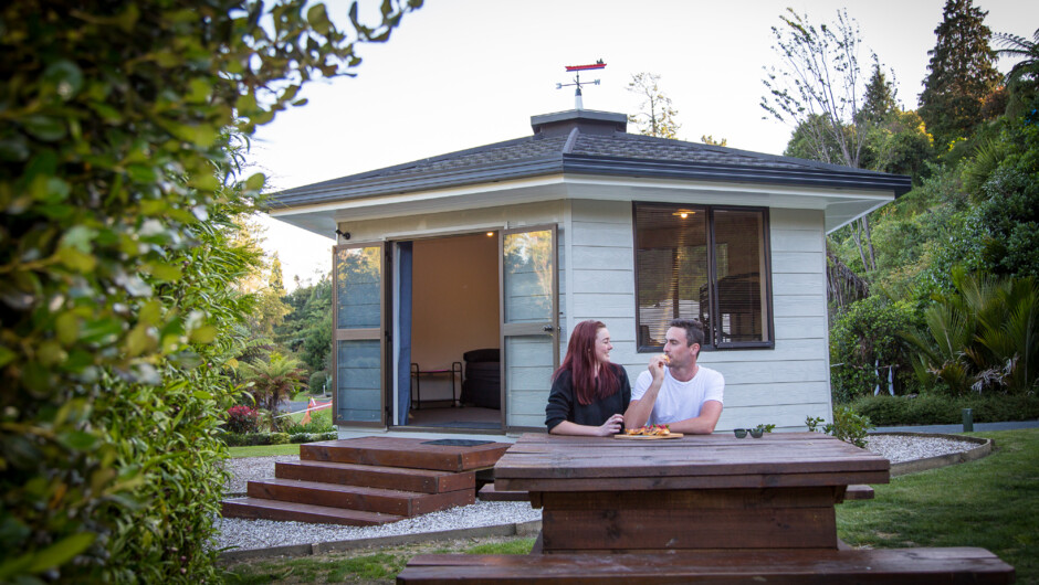 Spacious Hexagon Cabin sleeps 2 adults