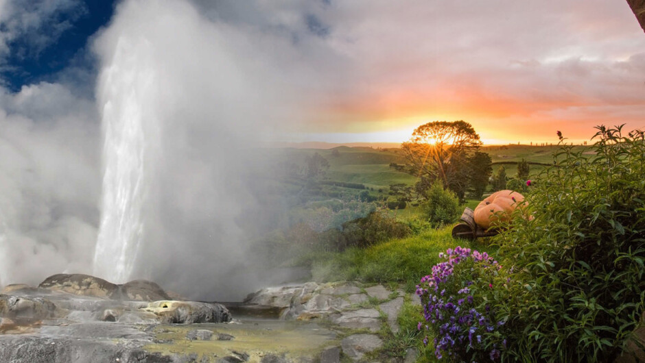 Hobbiton Movie Set & Te Puia geysers