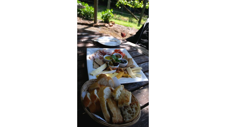 Locally sourced vineyard platter