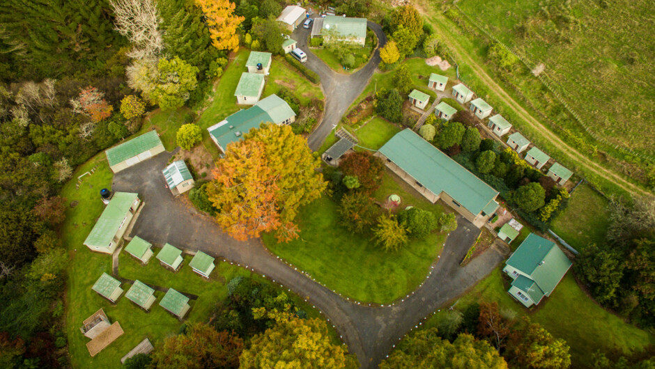 Te Wera Valley Lodge Campground from above.
