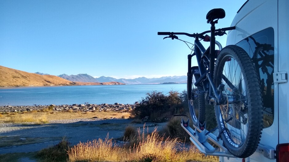 Mountain bike on the back